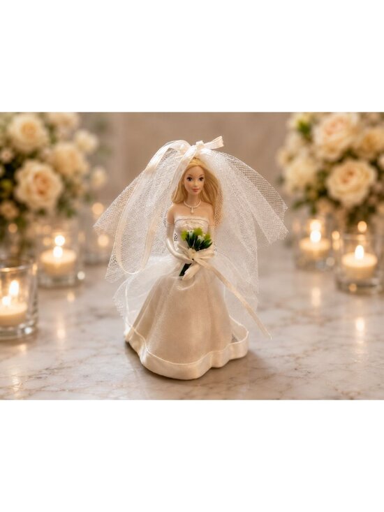 Hallmark Other - Barbie Blushing Bride Keepsake Ornament 2002 Hallmark Wedding Porcelain Fabric B